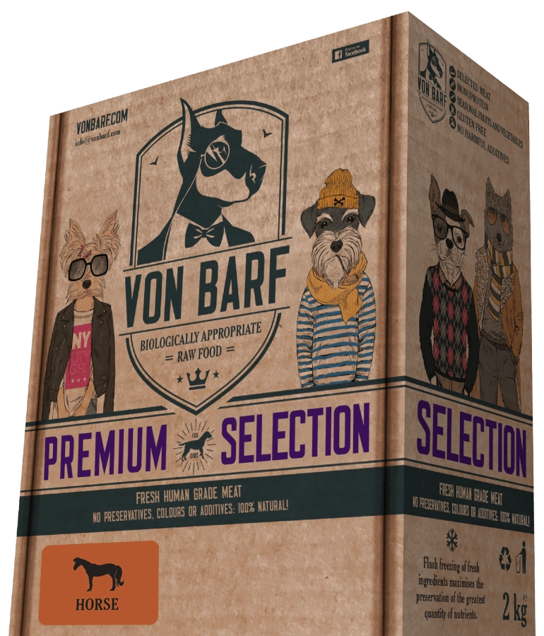 Von BARF Premium Selection Horse 2kg (8 x 250g)